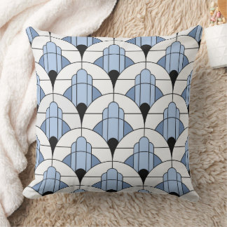 Modern Grey/Blue Art Deco Style Kussen