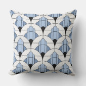 Modern Grey/Blue Art Deco Style  Kussen (Voorkant)