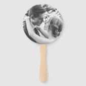 Modern Grey Bold Block Letters Foto Weddenschap Handwaaier (Achterkant)