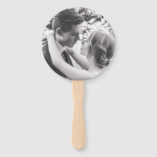 Modern Grey Bold Block Letters Foto Weddenschap Handwaaier (Achterkant)