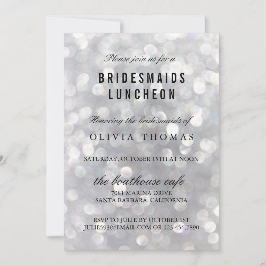 Modern Grey Bruidsmeisjes Luncheon Uitnodigingen K (Voorkant)