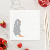 Modern Grey Bunny Baby shower Verjaardag servetten (Insitu)