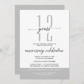 Modern Grey Business Jubileum Party Celebration Kaart (Voorkant / Achterkant)