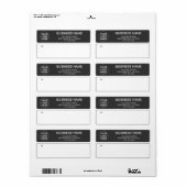 Modern Grey Business Logo Company Verzending Etiket (Full Sheet)