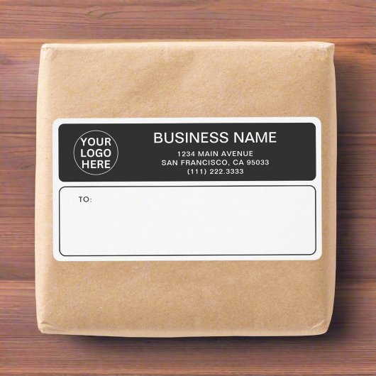 Modern Grey Business Logo Company Verzending Etiket