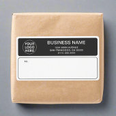 Modern Grey Business Logo Company Verzending Etiket