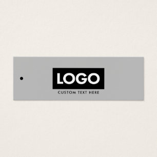 Modern Grey Business Logo Label Kleding Hang Label Mini Visitekaartjes