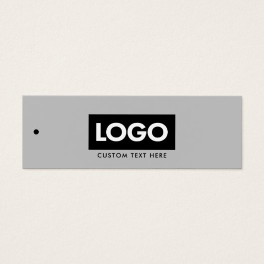 Modern Grey Business Logo Label Kleding Hang Label Mini Visitekaartjes (Voorkant)