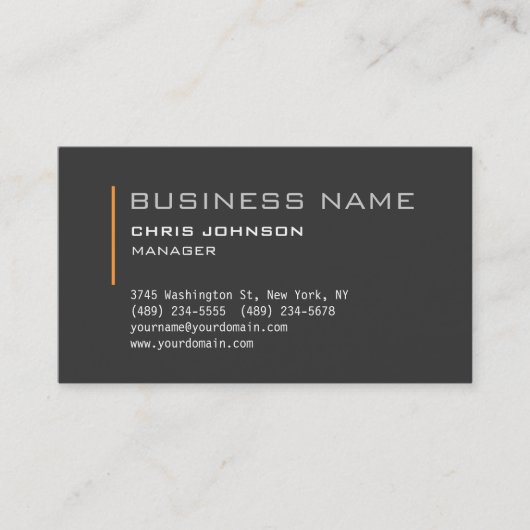 Modern Grey Charming Manager Visitekaartje (Voorkant)