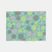 Modern Grey en Green Bubbles Fleece Deken (Voorkant (Horizontaal))