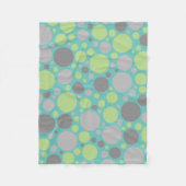 Modern Grey en Green Bubbles Fleece Deken (Voorkant)