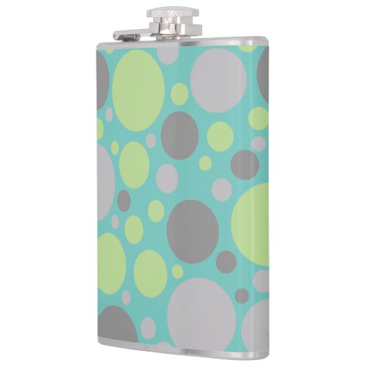 Modern Grey en Green Bubbles Heupfles (Links)