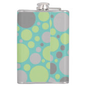 Modern Grey en Green Bubbles Heupfles (Achterkant)