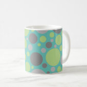 Modern Grey en Green Bubbles Koffiemok (Voorkant rechts)