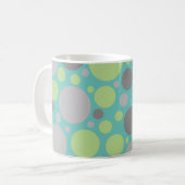 Modern Grey en Green Bubbles Koffiemok (Voorkant links)
