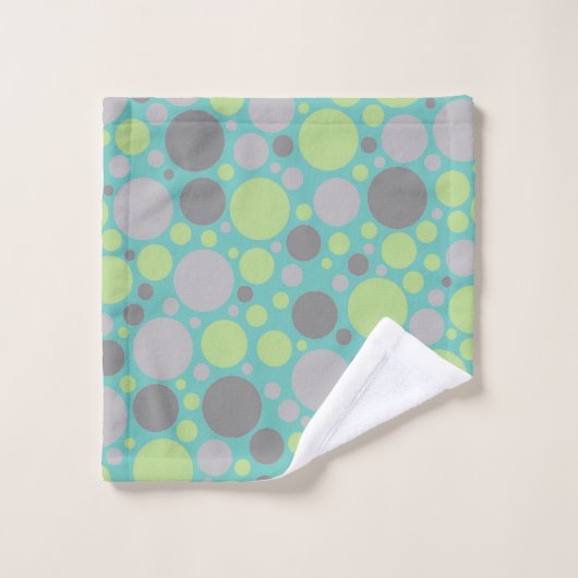 Modern Grey en Green Bubbles Washandje (Wasdoekje)