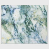 Modern Grey Faux Marble Blue-Green Accent Cadeaupapier (Vlak)