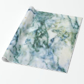 Modern Grey Faux Marble Blue-Green Accent Cadeaupapier (Uitgerold)