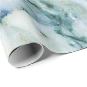 Modern Grey Faux Marble Blue-Green Accent Cadeaupapier (Rol Hoek)