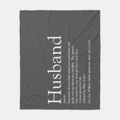 Modern Grey Fun Husband Definition Fleece Deken (Voorkant)