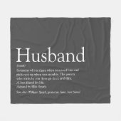 Modern Grey Fun Husband Definition Fleece Deken (Voorkant (Horizontaal))