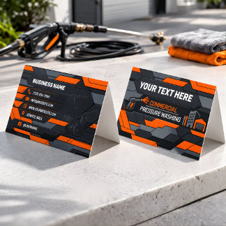 Modern Grey Geometric Power Wash Logo Design Visitekaartje