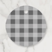 Modern Grey Gingham Baby shower dank u Bedankjes Labels (Achterkant)
