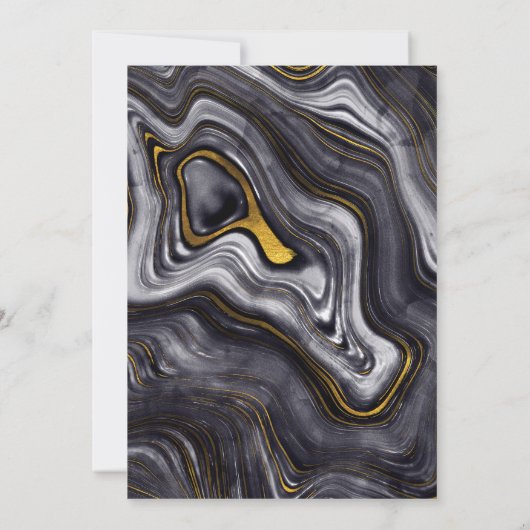 Modern Grey Gold Agate Elegant Wedding Kaart (Achterkant)