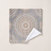 Modern Grey Gold Geometric Mandala Bad Handdoek (Wasdoekje)