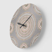 Modern Grey Gold Geometric Mandala Grote Klok (Hoek)