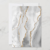Modern Grey Gold White Agate Wedding Kaart (Achterkant)