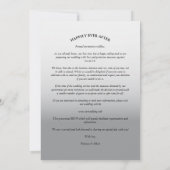 Modern Grey Gradient Elegant Photo Script Wedding Save The Date (Achterkant)
