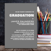 Modern Grey Graduation Party Kaart