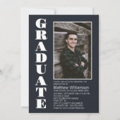 Modern Grey Graduation Party Kaart (Voorkant)