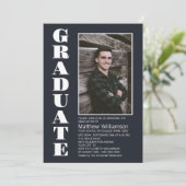 Modern Grey Graduation Party Kaart (Staand voorkant)