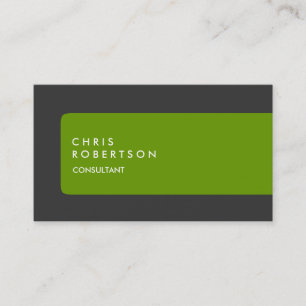Modern Grey Green Stripe Visitekaartje