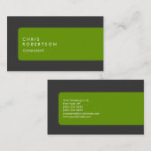 Modern Grey Green Stripe Visitekaartje (Voorkant / Achterkant)