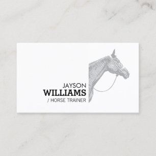 Modern Grey Horse Motif Visitekaartje