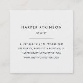 Modern Grey Ikat Patterned Vierkante Visitekaartje (Achterkant)