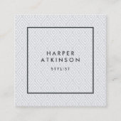 Modern Grey Ikat Patterned Vierkante Visitekaartje (Voorkant)