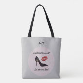 Modern Grey Let Women lead Tote Bag (Achterkant)