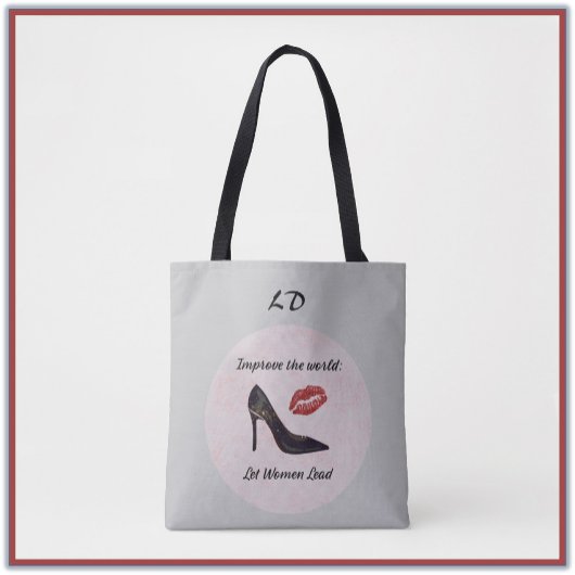 Modern Grey Let Women lead Tote Bag