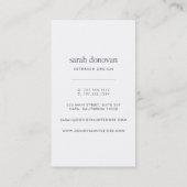 Modern Grey Lila Stripe Visitekaartje (Achterkant)