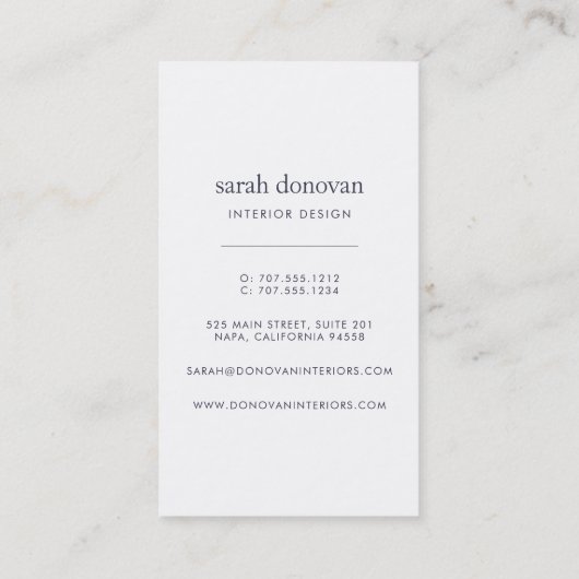 Modern Grey Lila Stripe Visitekaartje (Achterkant)