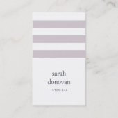 Modern Grey Lila Stripe Visitekaartje (Voorkant)