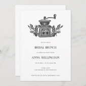 Modern Grey Linocut Vrijgezellenfeest Brunch Kaart (Voorkant / Achterkant)