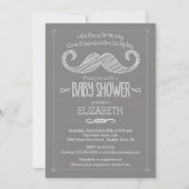 Modern Grey Little Man Mustache Baby shower Kaart (Voorkant)