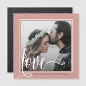 Modern Grey Love Script Photo Valentijnsdag (Voorkant / Achterkant)