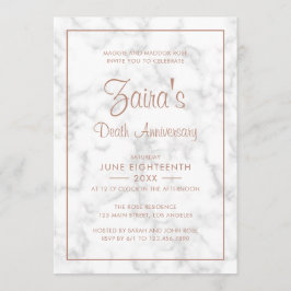 Modern Grey Marble Roos Gold Death Jubileum Kaart