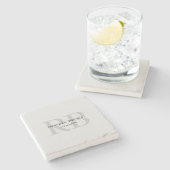 Modern Grey Monogram Manager Voeg Naam Initialen t Stenen Onderzetter (Zijkant)